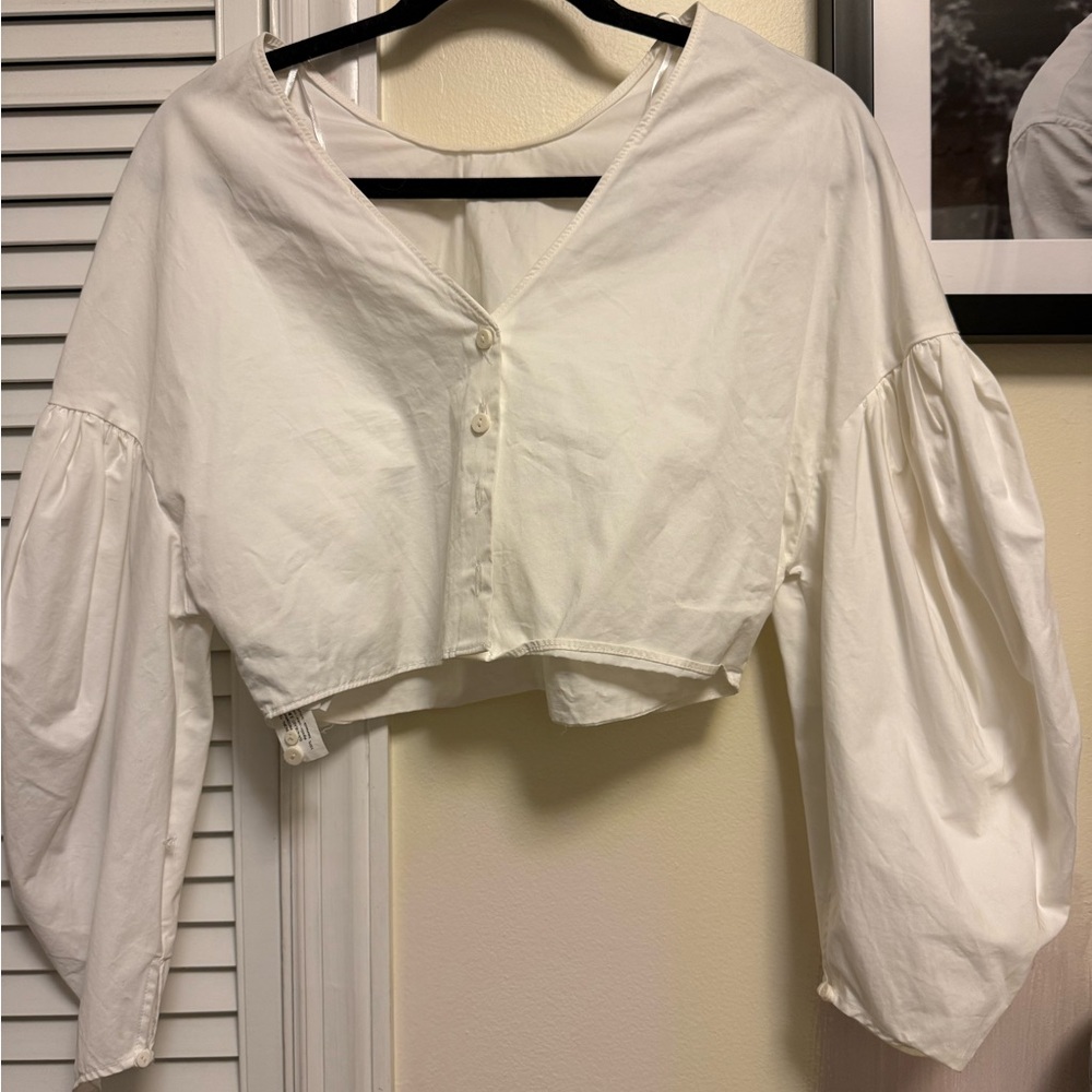 Zara Poplin Cropped Top - Picture 2 of 2